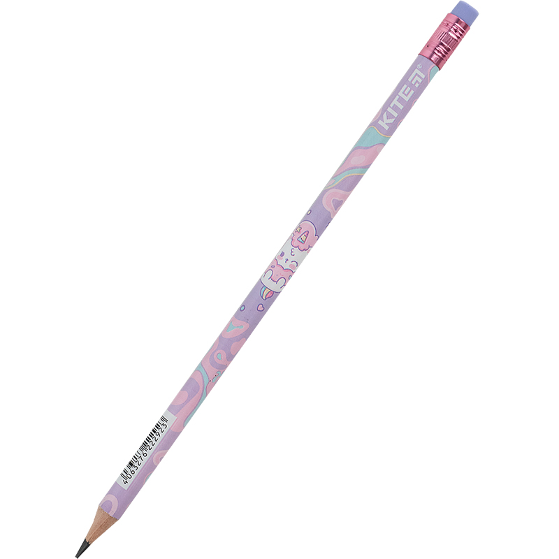 Олівець графітний з гумкою Kite Rainbow Catcorn K24-056-2. Фото 2