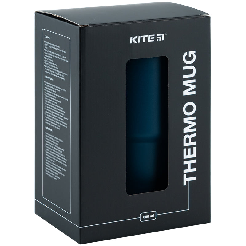 Термокружка з ручкою Kite K24-1207-2, 600 мл, смарагдова. Фото 8