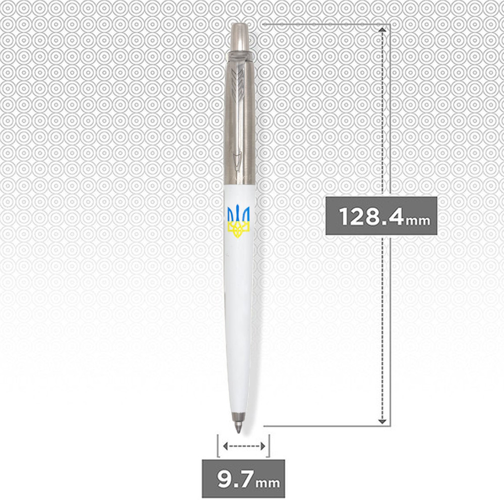 Ручка кулькова Parker JOTTER Originals UKRAINE White CT BP Тризуб синьо-жовтий 15032_T0017u. Фото 3