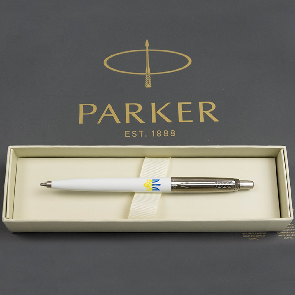 Ручка кулькова Parker JOTTER Originals UKRAINE White CT BP Тризуб синьо-жовтий 15032_T0017u. Фото 5