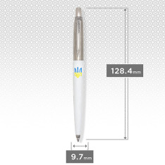 Ручка кулькова Parker JOTTER Originals UKRAINE White CT BP Тризуб синьо-жовтий 15032_T0017u. Фото 3