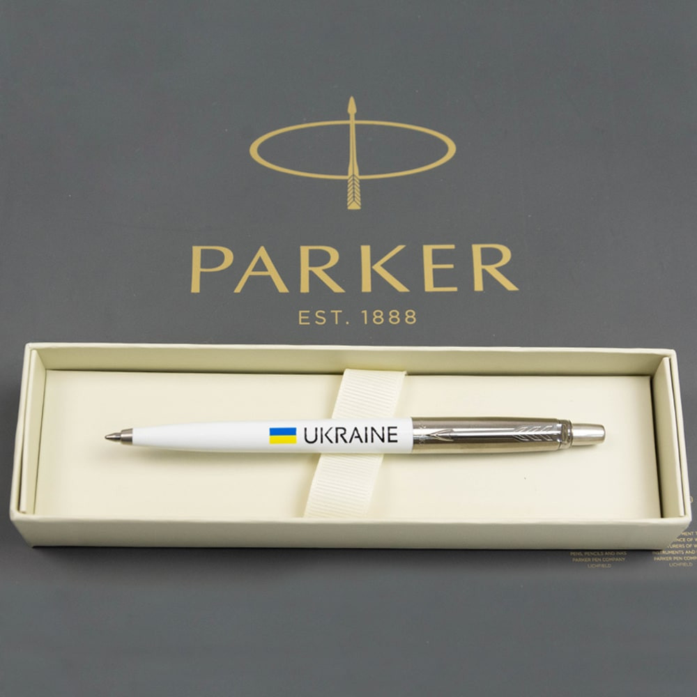 Ручка кулькова Parker JOTTER Originals UKRAINE White CT BP Прапор + Україна 15032_T1403u. Фото 5