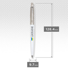 Ручка кулькова Parker JOTTER Originals UKRAINE White CT BP Прапор + Україна 15032_T1403u. Фото 3