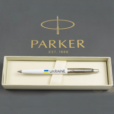 Ручка кулькова Parker JOTTER Originals UKRAINE White CT BP Прапор + Україна 15032_T1403u. Фото 5