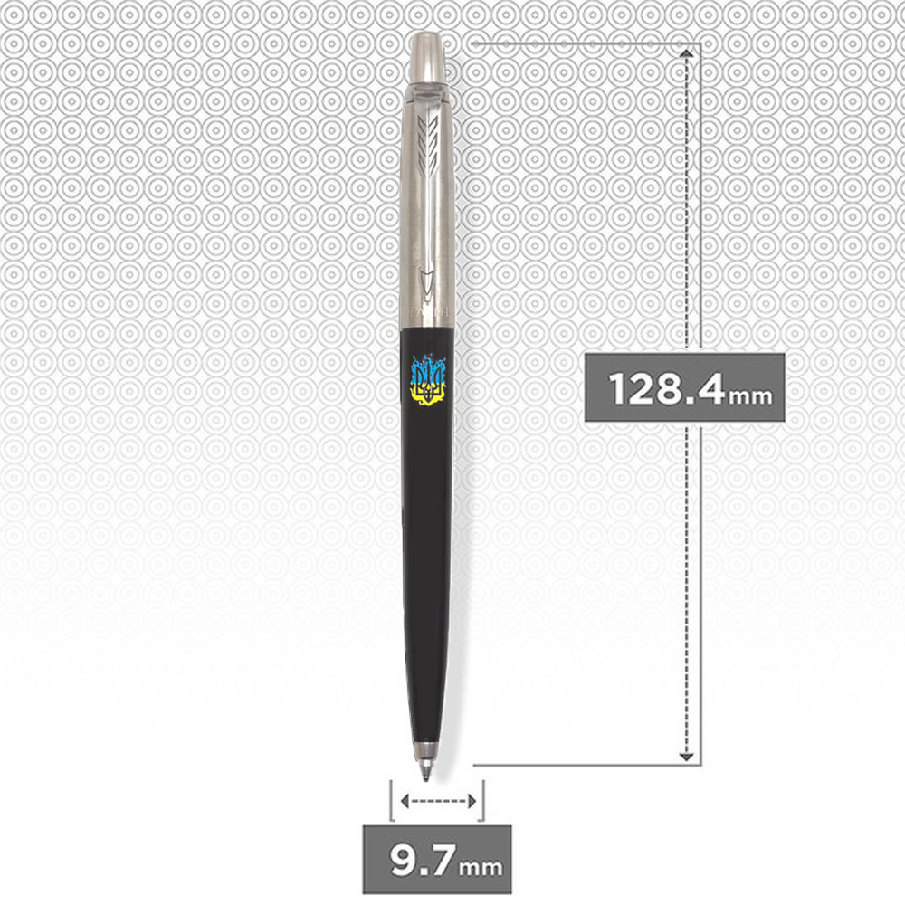Ручка кулькова Parker JOTTER Originals UKRAINE Black CT BP вогняний Тризуб 15632_T0316u. Фото 3