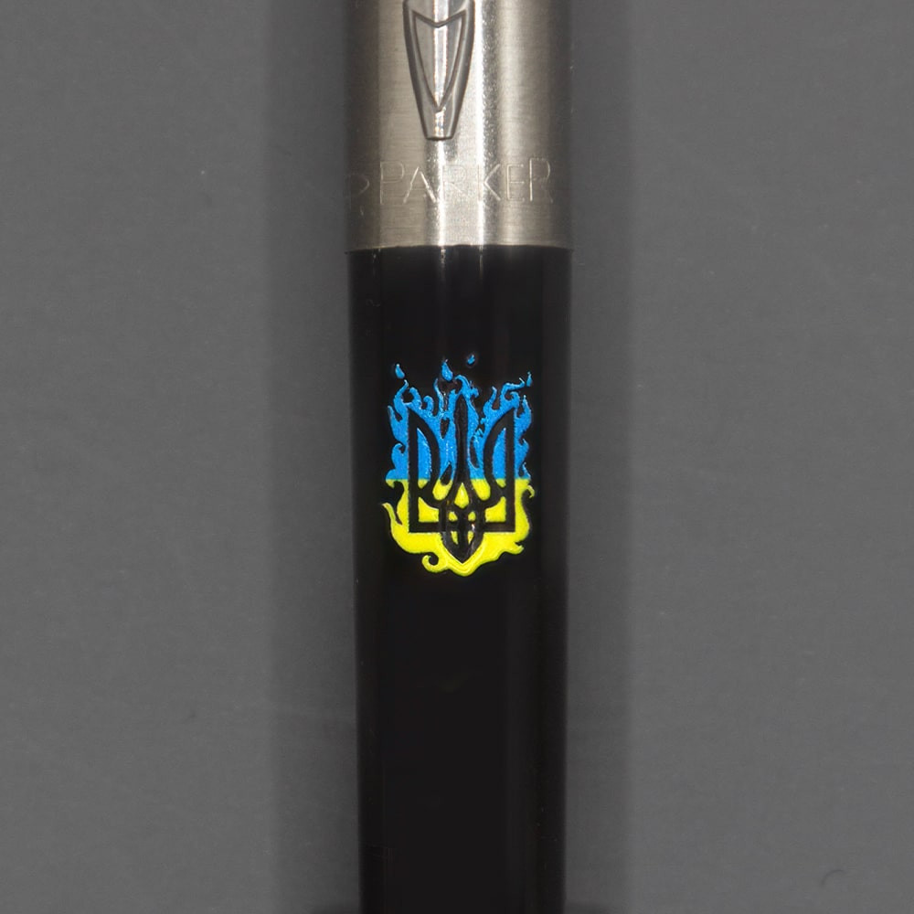 Ручка кулькова Parker JOTTER Originals UKRAINE Black CT BP вогняний Тризуб 15632_T0316u. Фото 4