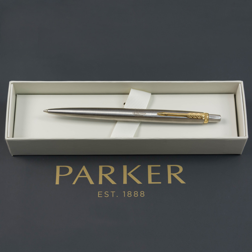 Ручка Parker Jotter Ukraine сталь з позолотою кулькова Тризуб прозорий. Фото 5