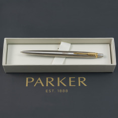 Ручка Parker Jotter Ukraine сталь з позолотою кулькова Тризуб прозорий. Фото 5