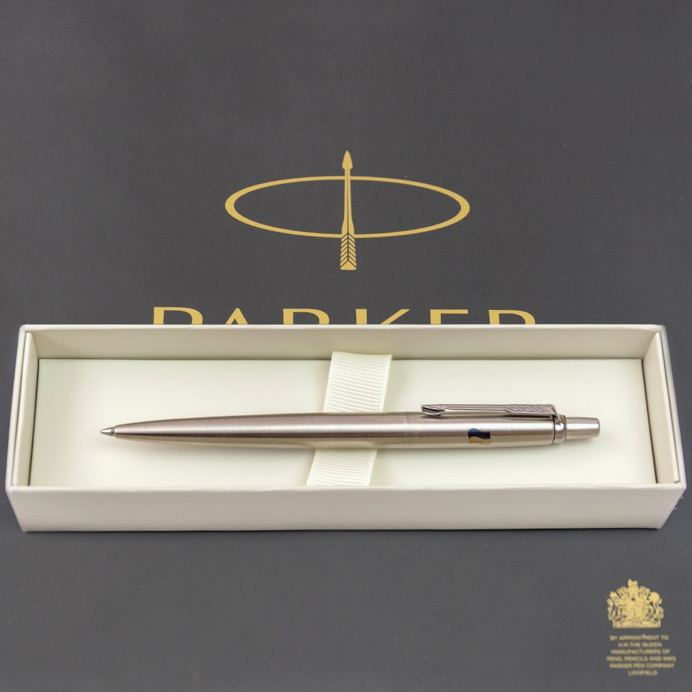 Ручка кулькова Parker JOTTER UKRAINE Stainless Steel CT BP Прапор синьо-жовтий на ковпачку 16132_T008c2. Фото 5