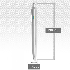 Ручка кулькова Parker JOTTER UKRAINE Stainless Steel CT BP Прапор синьо-жовтий на ковпачку 16132_T008c2. Фото 4