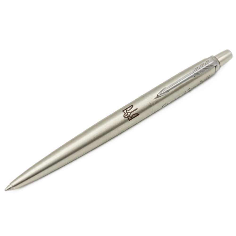 Ручка кулькова Parker JOTTER UKRAINE Stainless Steel CT BP Тризуб + Слава Україні! + Героям Слава! 16132_T210b. Фото 4