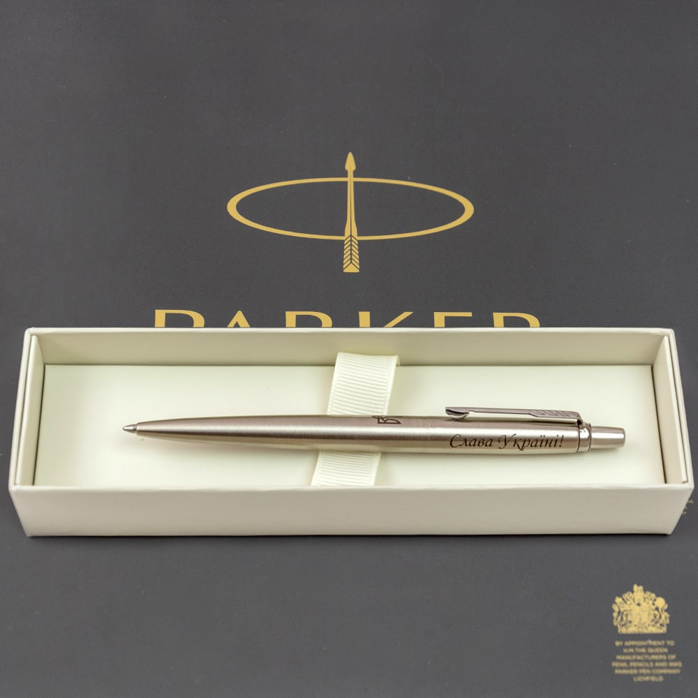 Ручка кулькова Parker JOTTER UKRAINE Stainless Steel CT BP Тризуб + Слава Україні! + Героям Слава! 16132_T210b. Фото 6