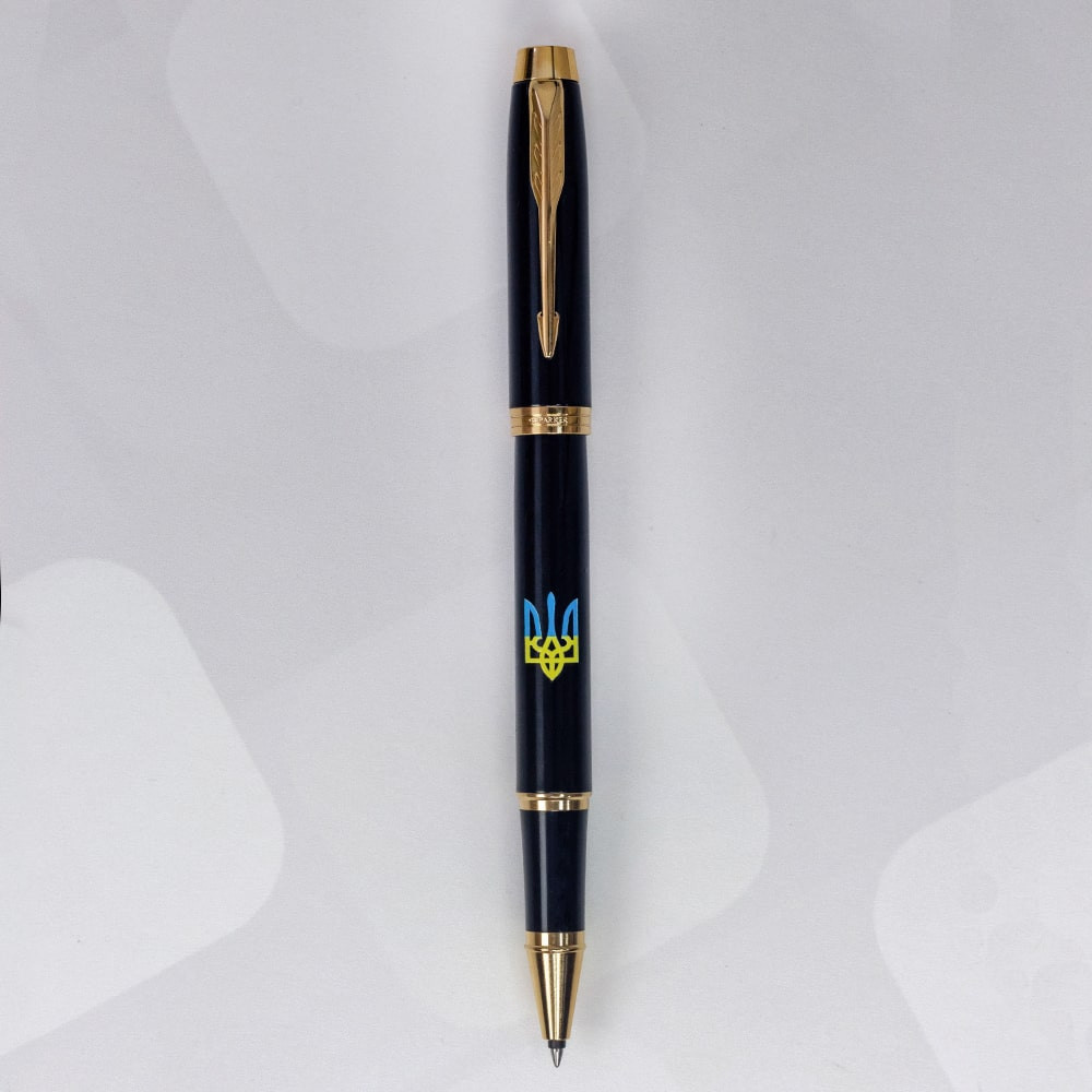 Ручка-ролер Parker IM UKRAINE Black GT RB Тризуб синьо-жовтий 22022_T0016u. Фото 4