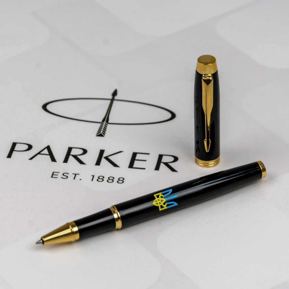 Ручка-ролер Parker IM UKRAINE Black GT RB Тризуб синьо-жовтий 22022_T0016u. Фото 2
