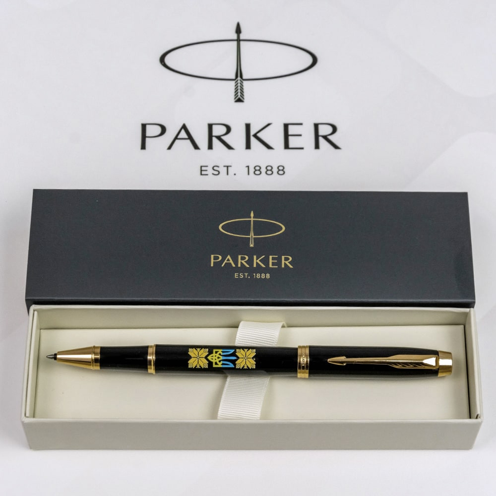 Ручка-ролер Parker IM UKRAINE Black GT RB Тризуб з орнаментом 22022_T1366u. Фото 5