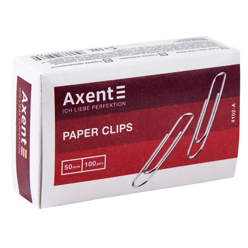 Скріпки прямі нікельовані Axent 50 мм, 100 штук 4102-A. Фото 2