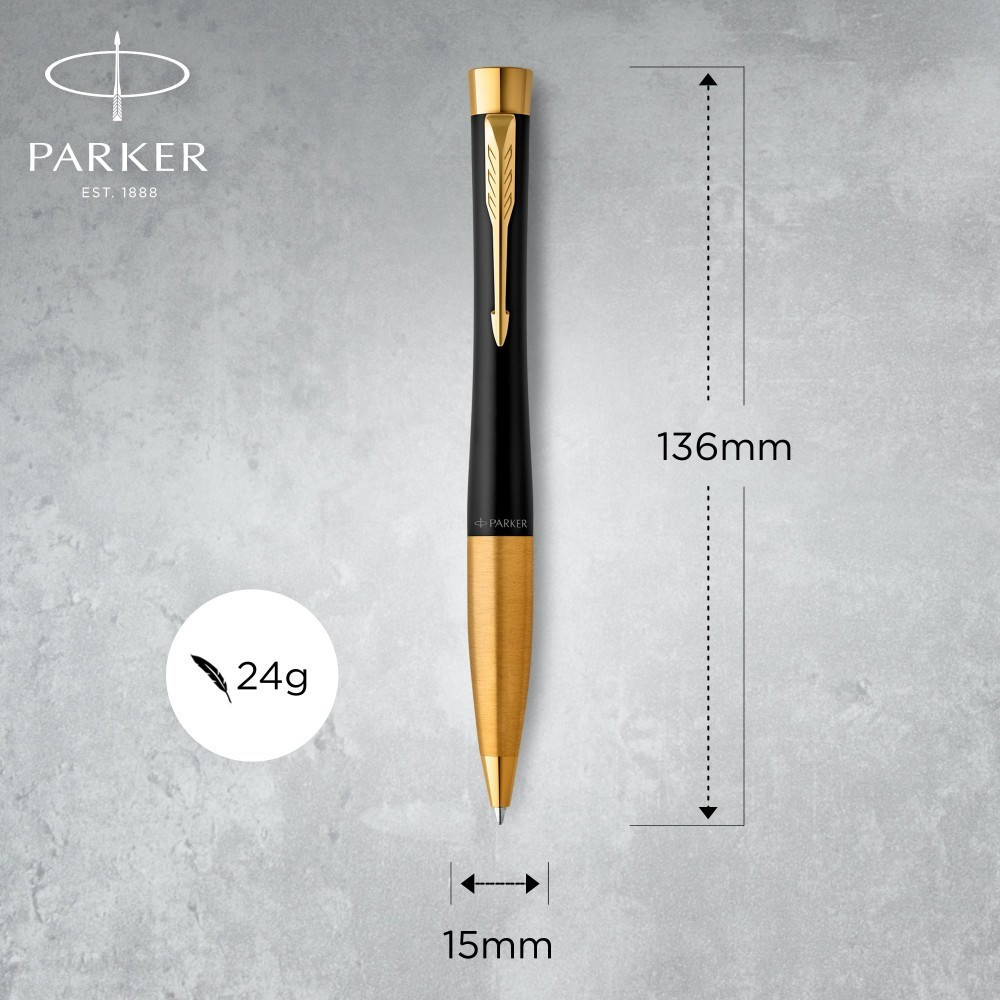Ручка кулькова Parker URBAN UKRAINE Muted Black GT BP Тризуб 30035_T001y. Фото 3