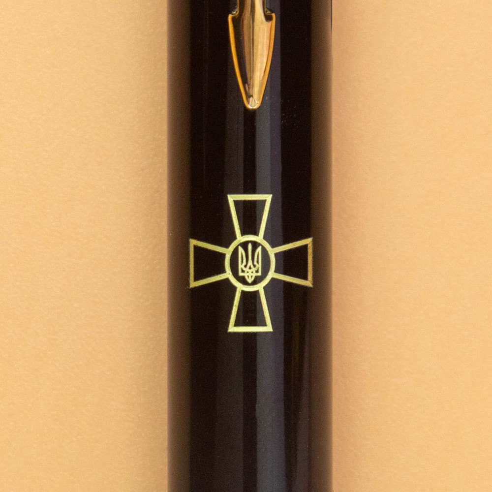 Ручка кулькова Parker IM Black GT BP Емблема ЗСУ 22032_W001y. Фото 7