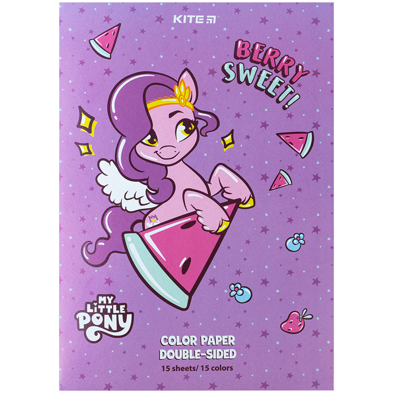 Папір кольоровий двосторонній Kite My Little Pony А4 15 аркушів LP24-250