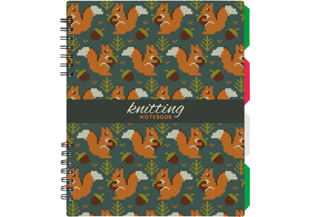 Блокнот Optima Knitting B5 пластикова обкладинка, з розділювачами, 120 аркушів, клітинка O20356-13