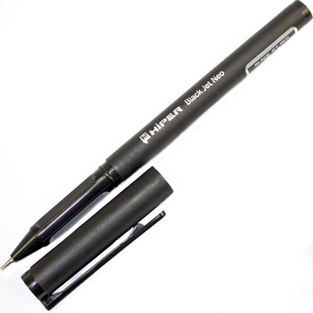 Ручка Hiper масляна Black Jet NEO 1.0мм (чорна) HO-150. Фото 2