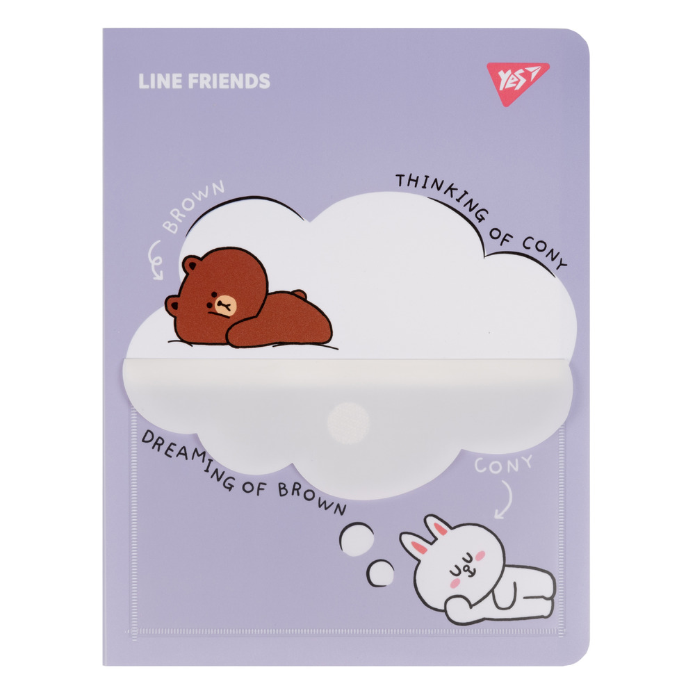 Папка з 20 файлами Yes А4 Line Friends з кишенею 492102