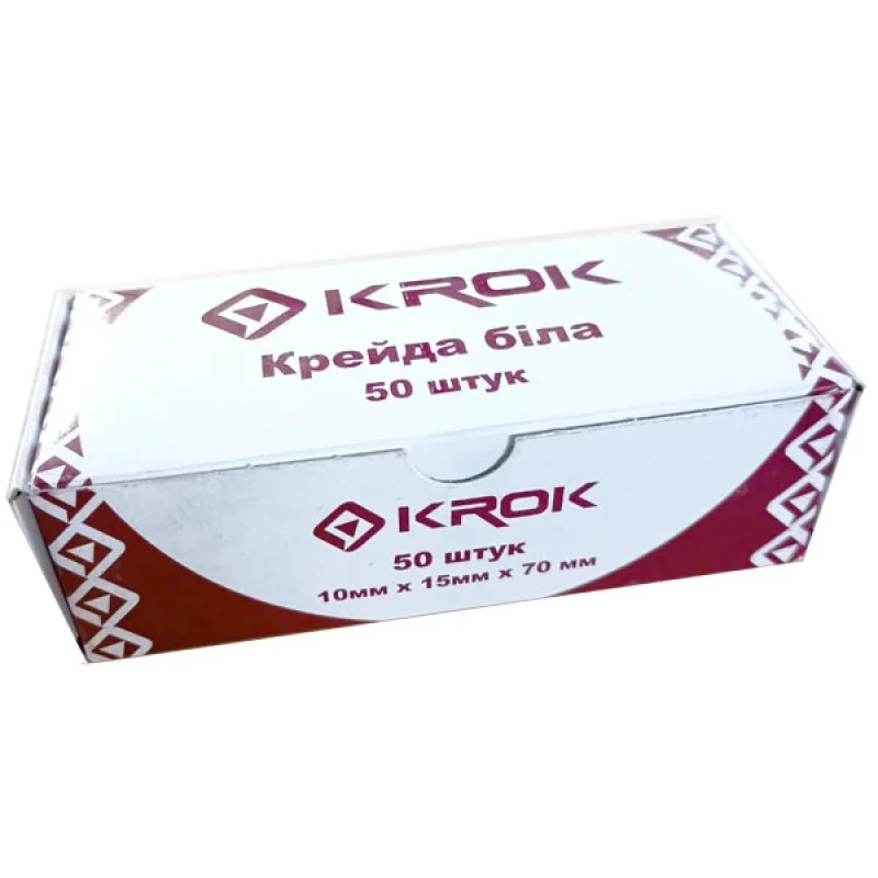 Крейда біла Krok 50шт. Квадратна KR-50