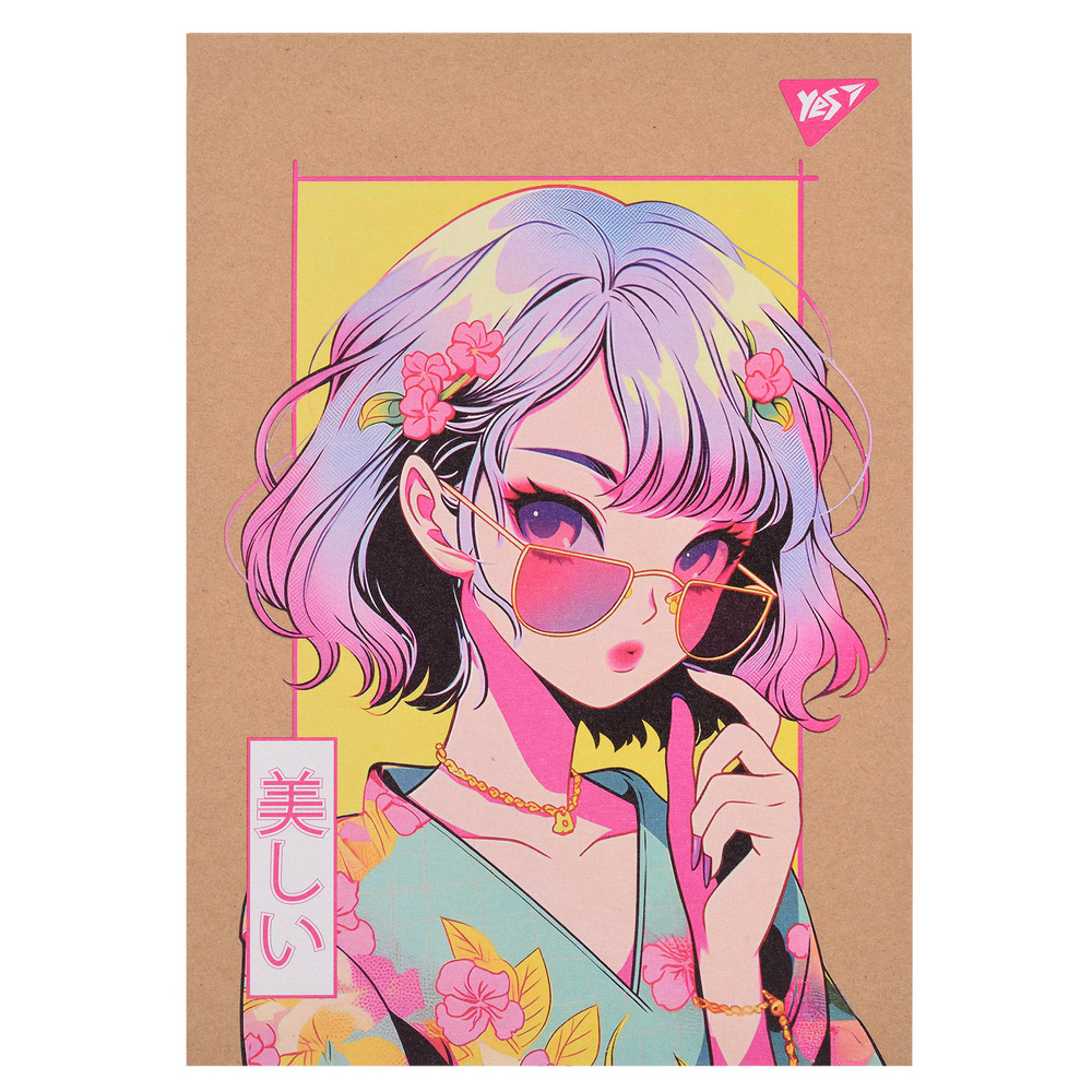 Блокнот YES А5 80 аркушів клітинка Anime girl 151994