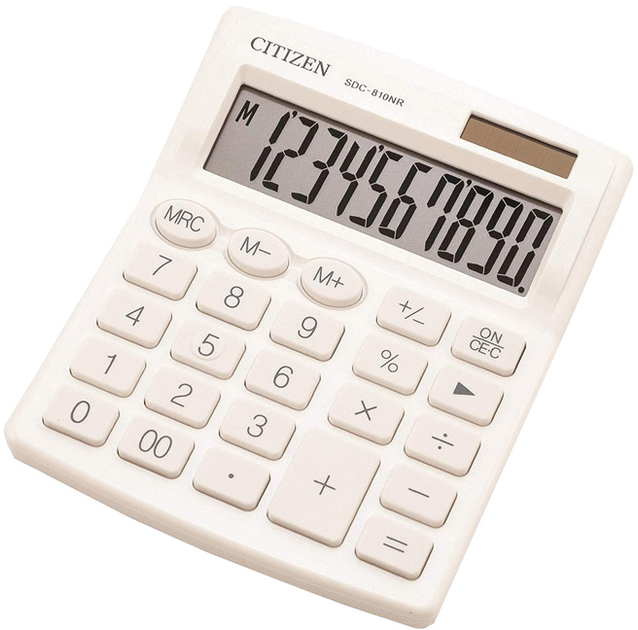 Калькулятор CITIZEN 10 розрядів, білий SDC-810NRWHE-white