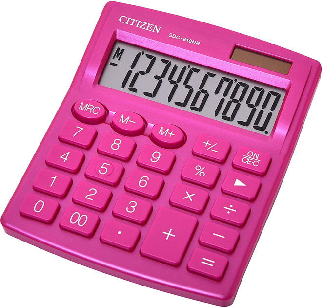 Калькулятор CITIZEN 10 розрядів, рожевий SDC-810NRPKE-pink