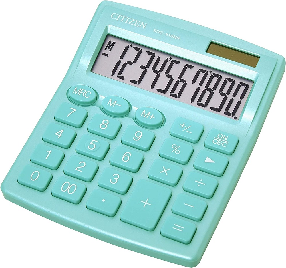 Калькулятор CITIZEN 10 розрядів SDC-810NRGNE-green. Фото 2