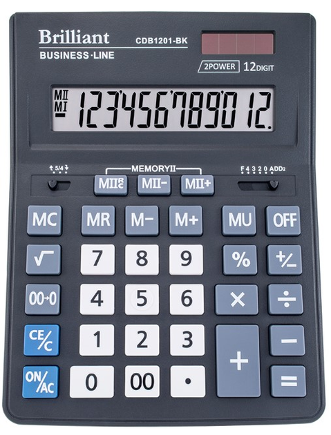 Калькулятор Brilliant 12 розрядів CDB1201-BK