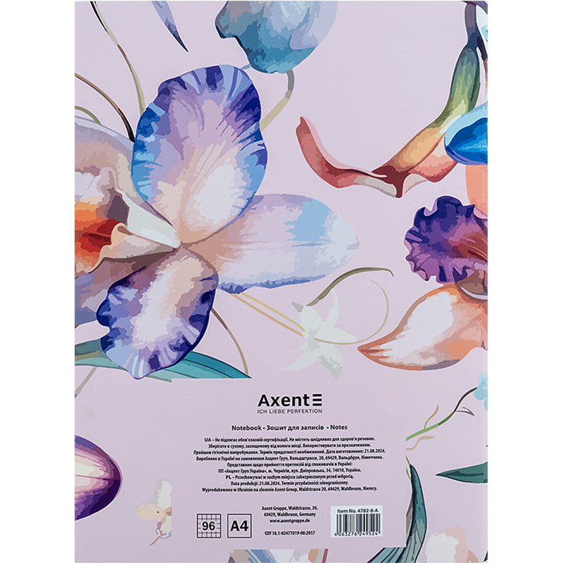 Зошит для записів Axent А4, 96 аркушів, клітинка, Botanical 4782-8-A. Фото 2
