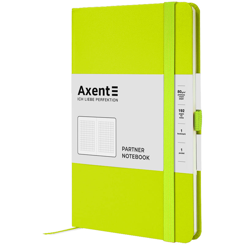 Книга записна Axent Partner 8201-60-A, A5-, 125x195 мм, 96 аркушів, клітинка, лимонна. Фото 2