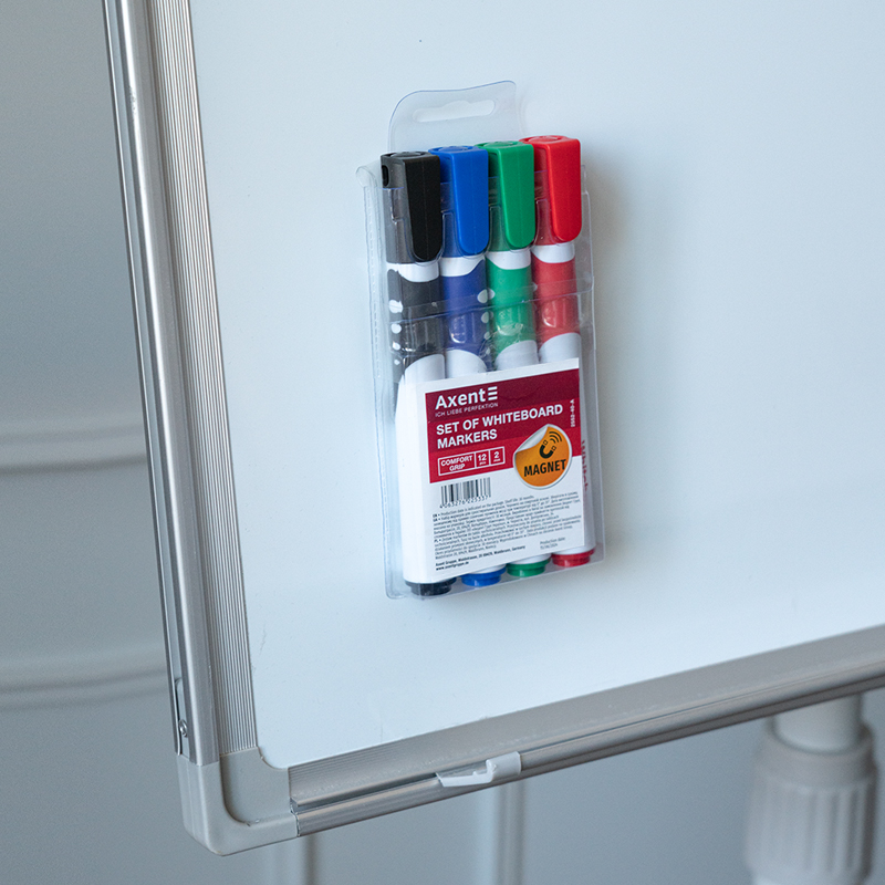 Маркер Axent Whiteboard Comfort Grip  2 мм круглий асорті 2552-40-A. Фото 4