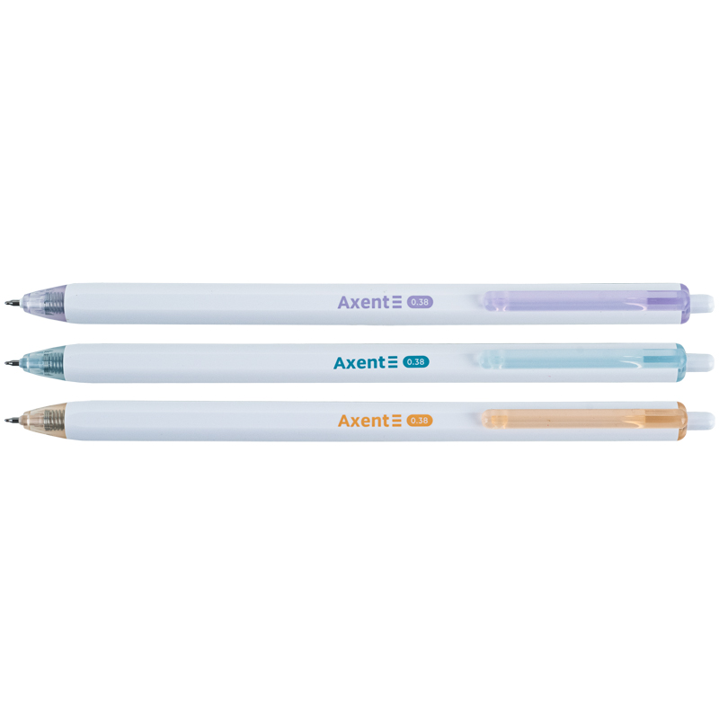 Ручка гелева автоматична Axent Fineline AG1121-02-A, 0.38 мм, синя. Фото 2