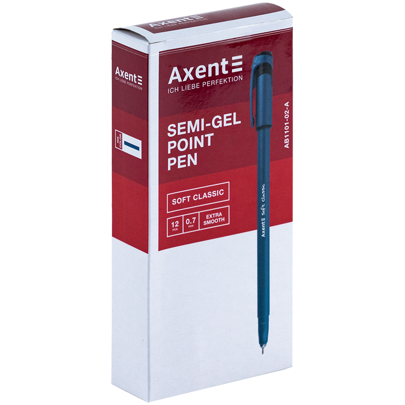 Ручка кулькова Axent Soft Classic AB1101-02-A, 0.7 мм, синя. Фото 3