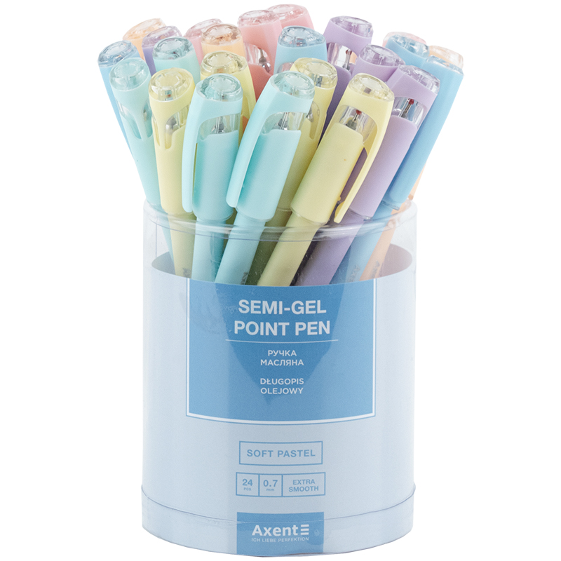 Ручка кулькова Axent Soft Pastel AB1102-02-A, 0.7 мм, синя. Фото 4