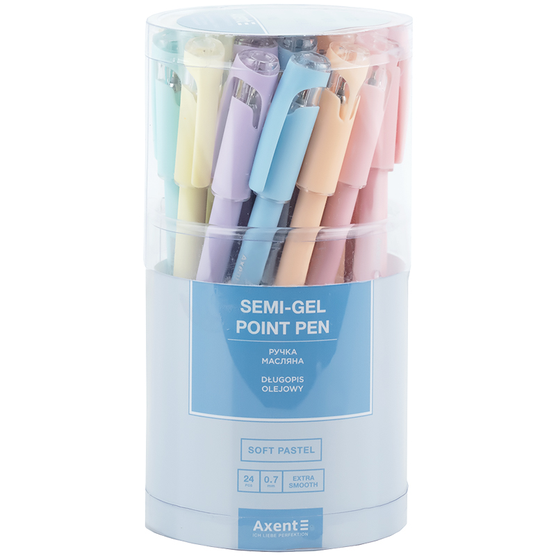 Ручка кулькова Axent Soft Pastel AB1102-02-A, 0.7 мм, синя
