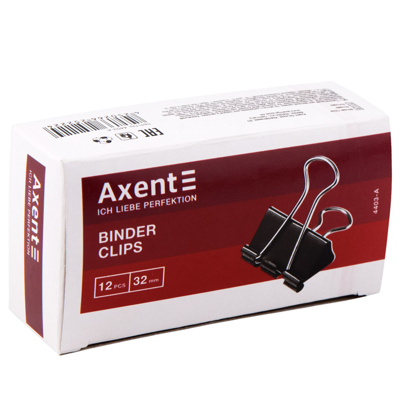Біндер Axent 32 мм 12 штук чорний 4403-A. Фото 2