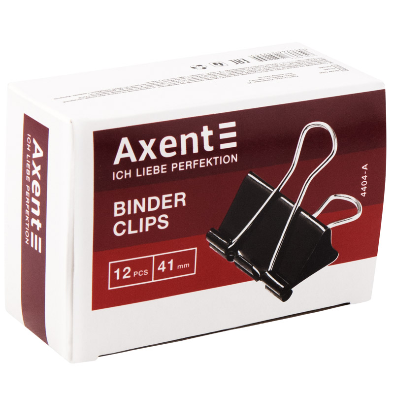 Біндер Axent 41 мм 12 штук чорний 4404-A. Фото 2
