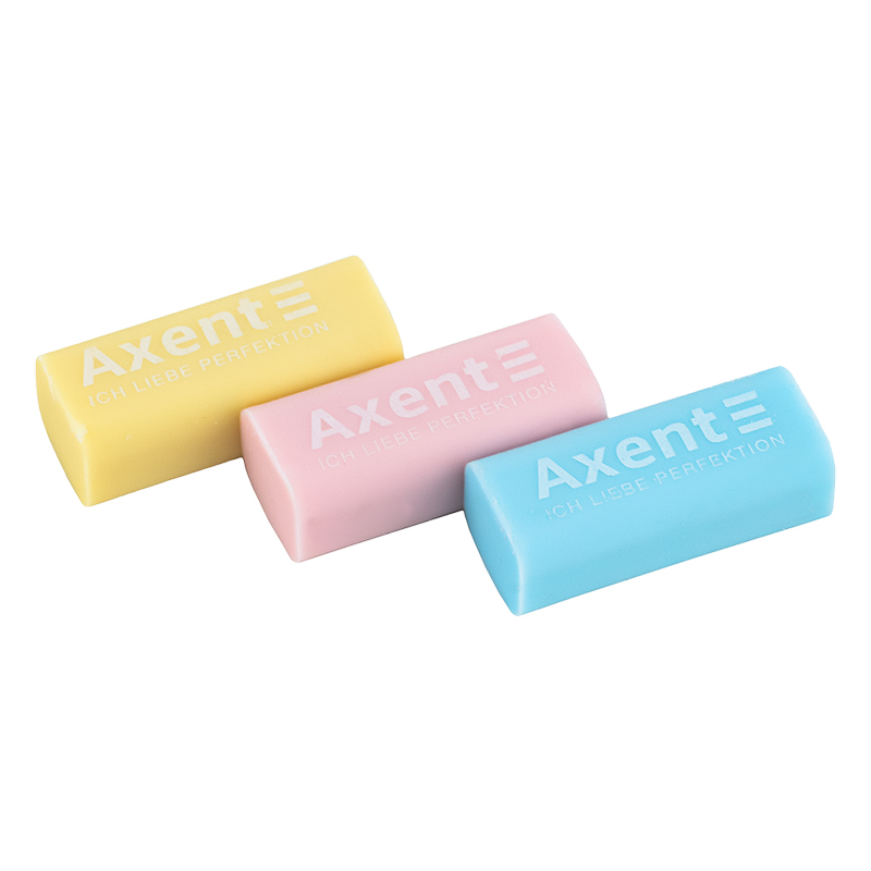 Набір гумок Axent Pastelini у пластиковому боксі 3 шт (24 шт). Фото 2
