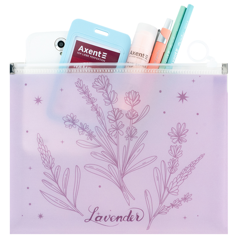 Папка на блискавці zip-lock Axent 1498-37-A Lavender-2, А5+. Фото 3