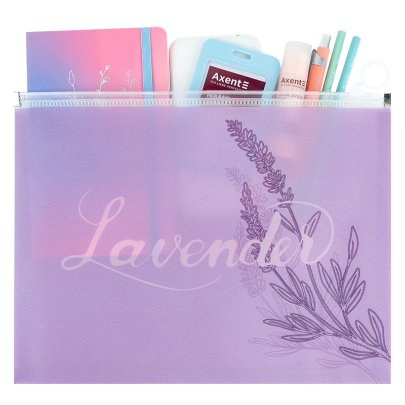 Папка на блискавці zip-lock Axent 1497-36-A Lavender-1, А4+. Фото 3
