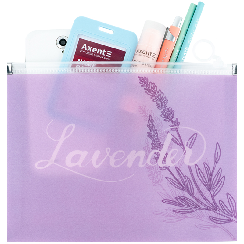 Папка на блискавці zip-lock Axent 1498-36-A Lavender-1, А5+. Фото 3