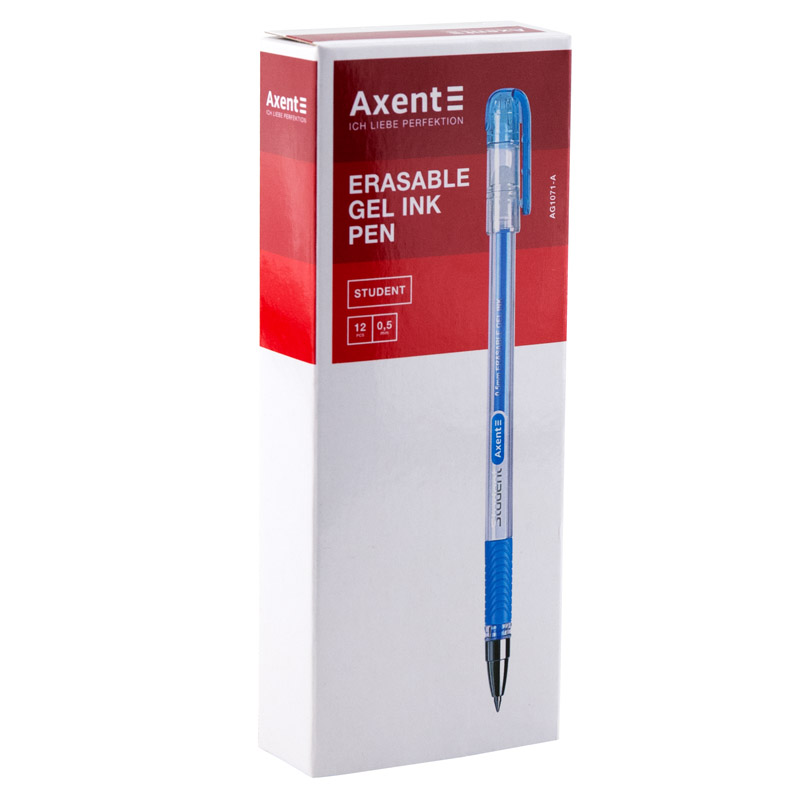 Ручка гелева "пиши-стирай" Axent Student AG1071-02-A, 0.5 мм, синя. Фото 3