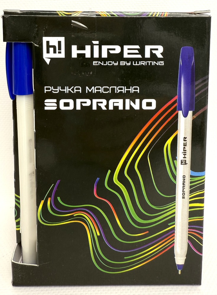 Ручка Hiper масляна трьохгранна SOPRANO NEW синя HO-1159