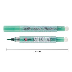Маркер акварельний SANTI Glitter Brush пензель 11 аквамарин