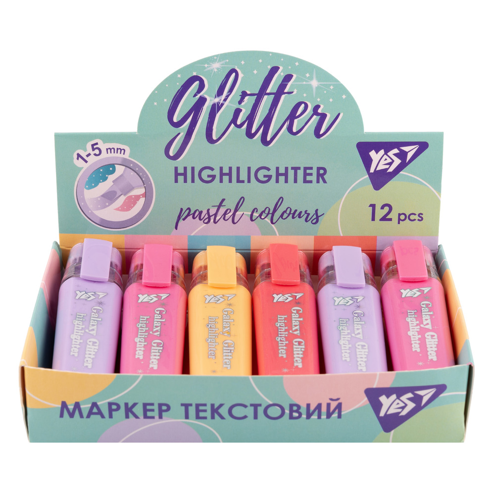 Маркер текстовий YES Galaxy Glitter 390791