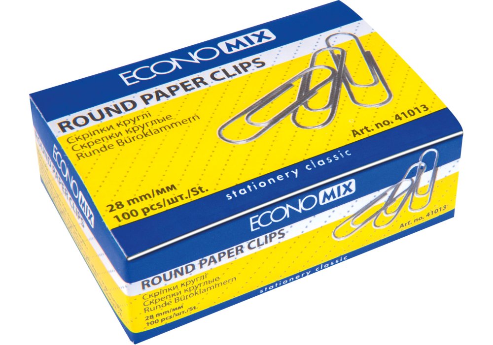Скріпки круглі Economix 28 мм 100 шт E41013